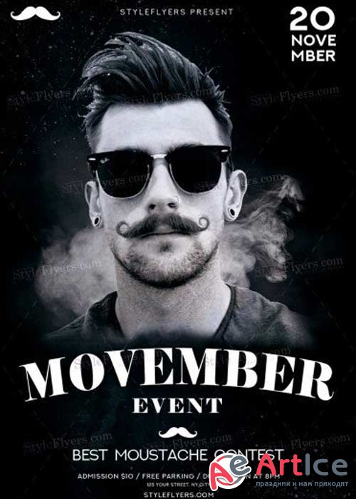 Movember Event V20 PSD Flyer Template
