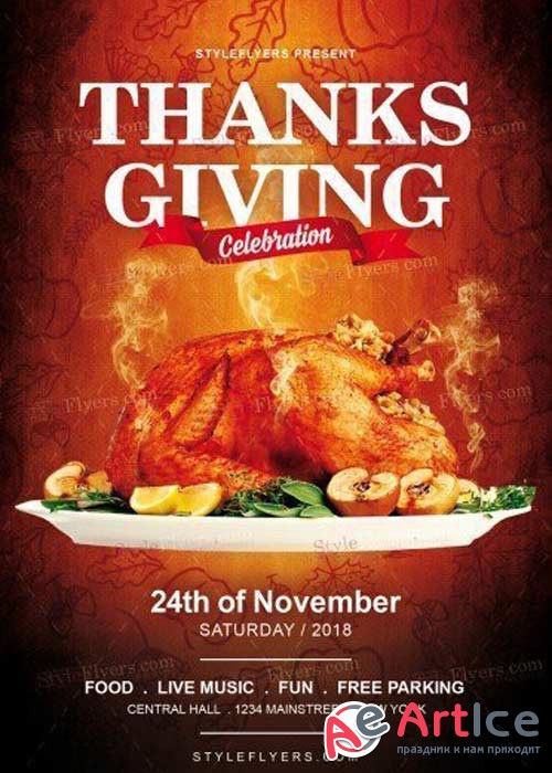 Thanksgiving Day V20 2017 PSD Flyer Template