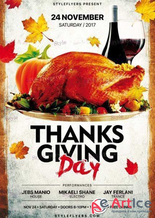 Thanksgiving Day V19 2017 PSD Flyer Template
