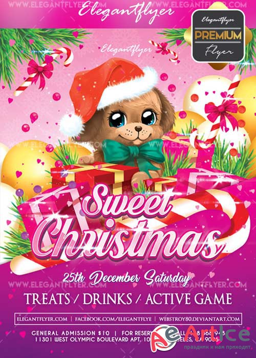 Sweet Christmas V1 2017 Flyer PSD Template + Facebook Cover
