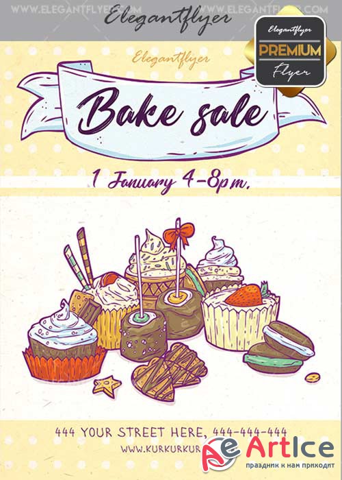 Bake Sale V20 Flyer PSD Template + Facebook Cover