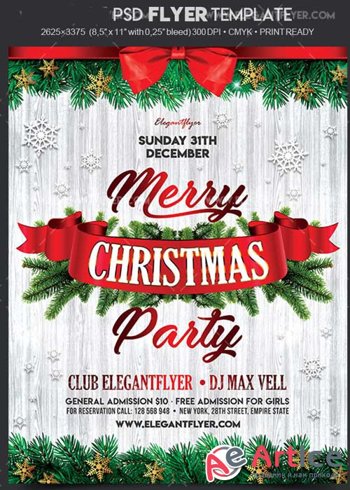 Christmas Party 2017 V24 Flyer PSD Template + Facebook Cover