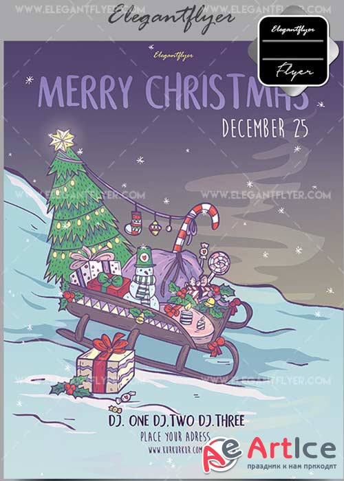 Merry Christmas V28 Flyer PSD Template + Facebook Cover