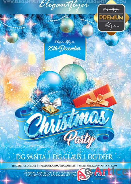 Merry Christmas V31 2017 Flyer PSD Template + Facebook Cover