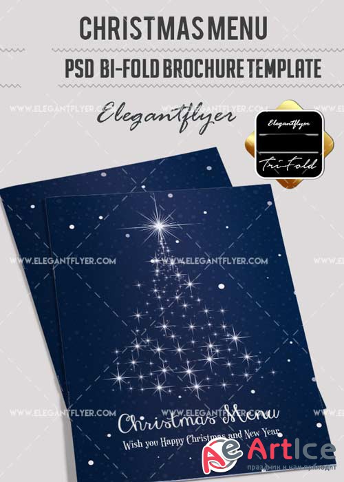 Christmas Menu V17 2017 Bi-Fold PSD Brochure Template