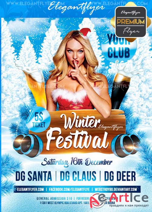 Winter Festival V30 Flyer PSD Template + Facebook Cover