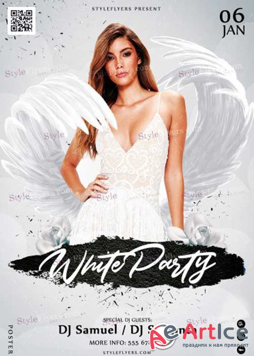 White Party V36 PSD Flyer Template