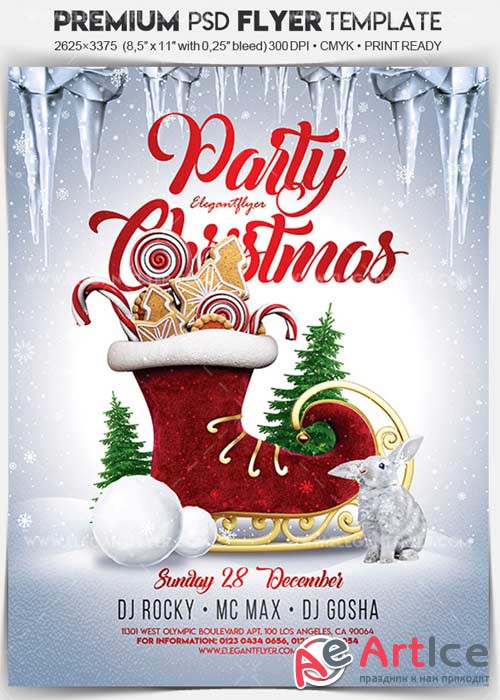 Christmas Party 2017 V47 Flyer PSD Template + Facebook Cover