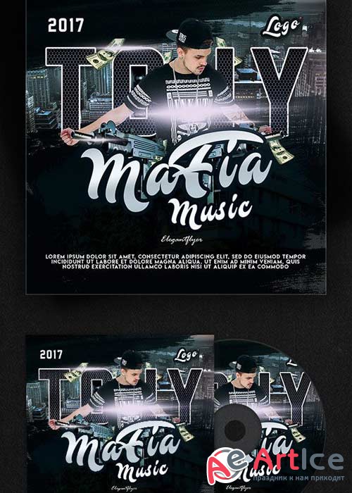 Mafia Music V1 Premium CD Cover PSD Template