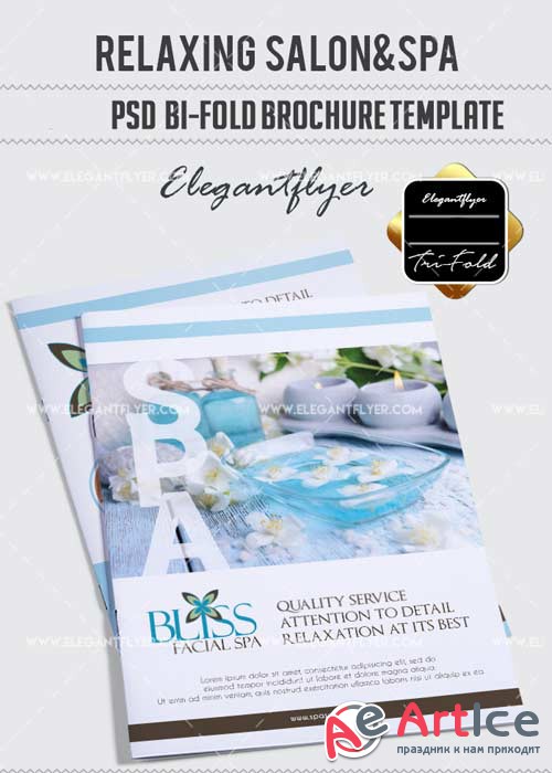 Relaxing Salon&Spa V7 Bi-Fold PSD Brochure Template