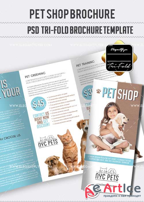 Pet Shop V1 Tri-Fold PSD Brochure Template