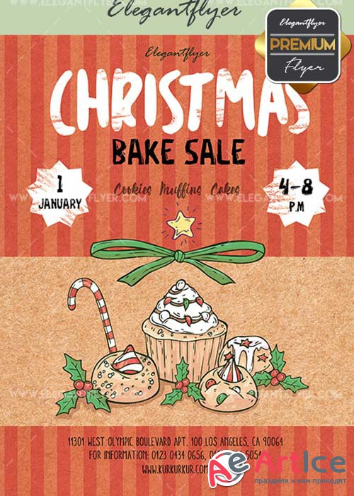 Christmas Bake Sale V22 Flyer PSD Template + Facebook Cover
