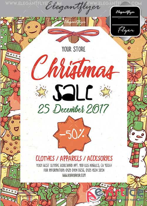 Christmas Sale V49 2017 Flyer PSD Template + Facebook Cover