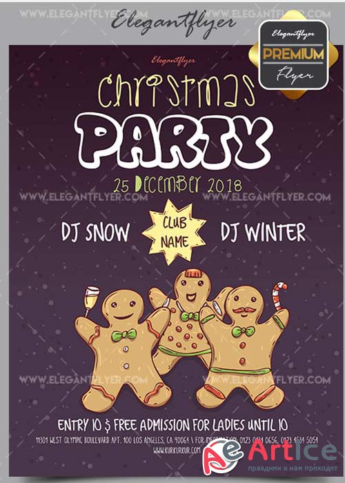 Christmas Party v58 2017 Flyer PSD Template + Facebook Cover