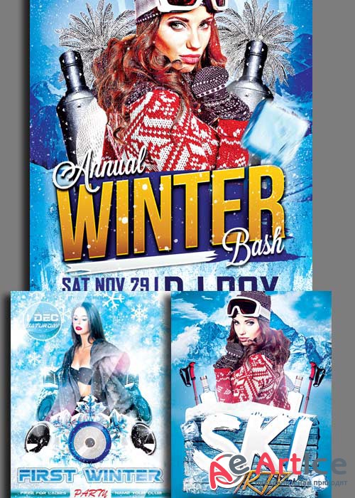 Winter Party Flyer 3in1 V1 Template