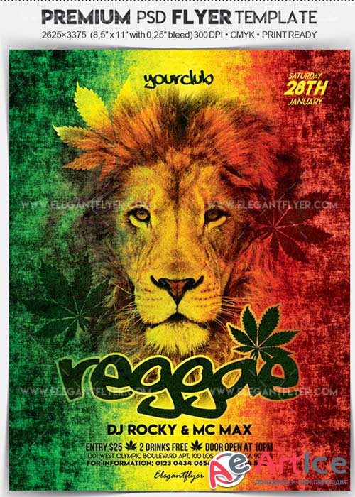 Reggae V10 Flyer PSD Template + Facebook Cover