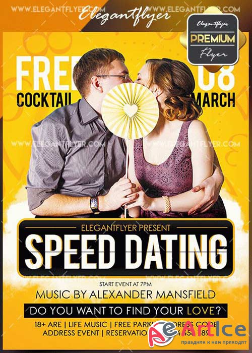 Speed Dating V3 Flyer PSD Template + Facebook Cover