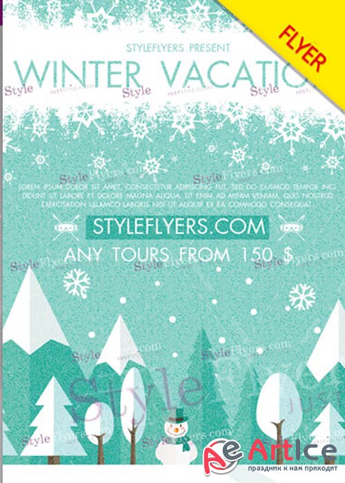 Winter Vacation V12 Flyer PSD Template
