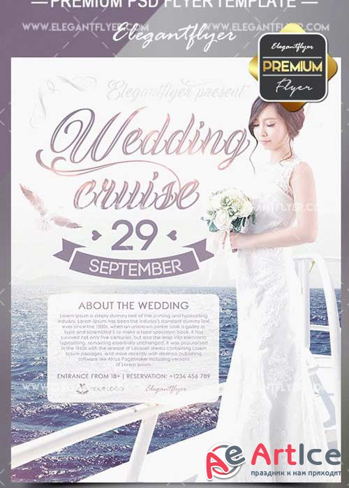Wedding Cruise V2 Flyer PSD Template + Facebook Cover