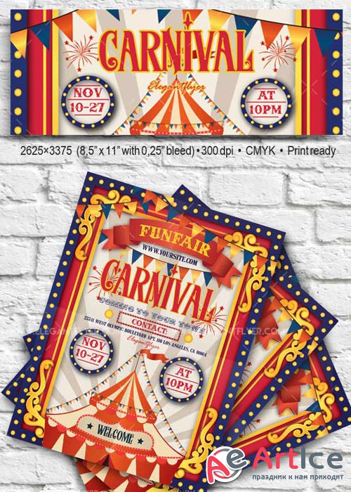 Carnival V19 2017 Flyer PSD Template + Facebook Cover