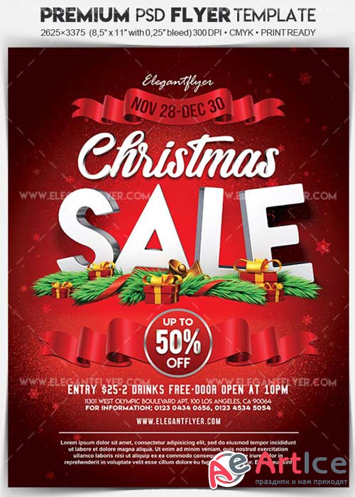 Christmas Sale V38 2017 Flyer PSD Template + Facebook Cover