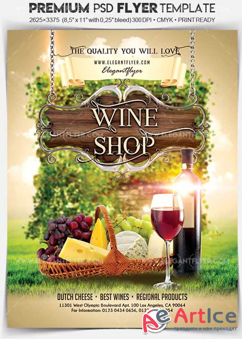 Wine Shop V5 Flyer PSD Template + Facebook Cover