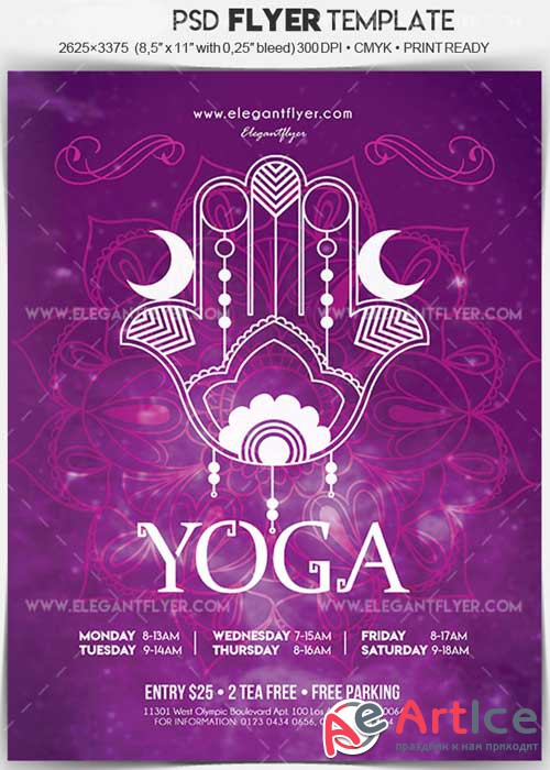 Yoga V34 Flyer PSD Template + Facebook Cover