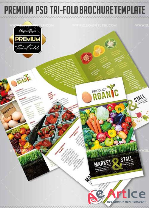 Farmers Market V1 2018 Premium Tri-Fold PSD Brochure Template