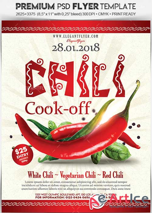 Chili Cook-off V1 2018 Flyer PSD Template + Facebook Cover