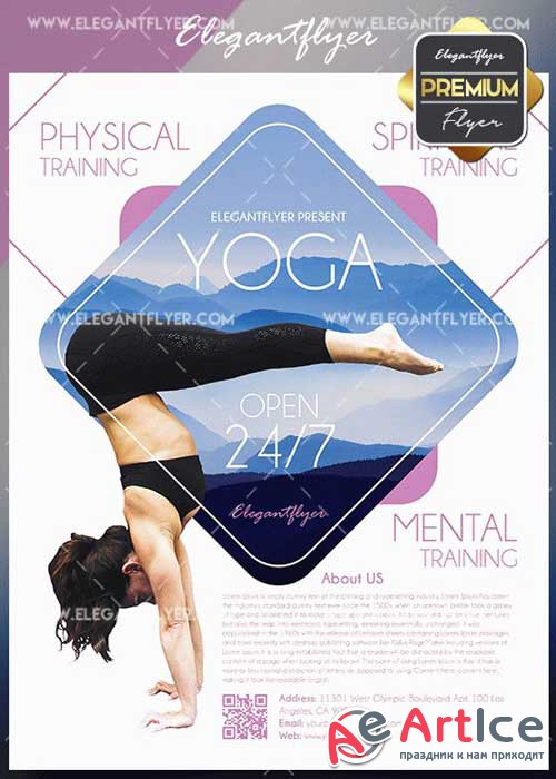 Yoga V1 2018 Flyer PSD Template + Facebook Cover