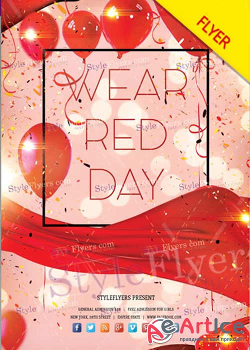 Wear Red Day V1 2018 PSD Flyer Template