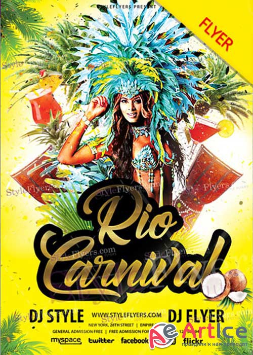Rio Carnival V1 2018 PSD Flyer Template