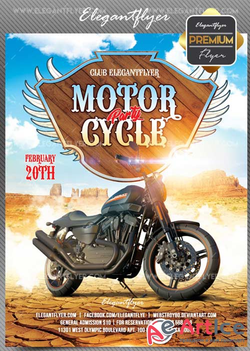 Motorcycle party V02 2018 Flyer PSD Template + Facebook Cover