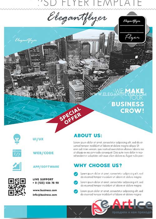 Business V2 2018 Flyer PSD Template + Facebook Cover