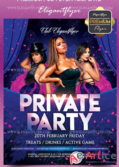 Private Party V1 2018 Flyer PSD Template + Facebook Cover