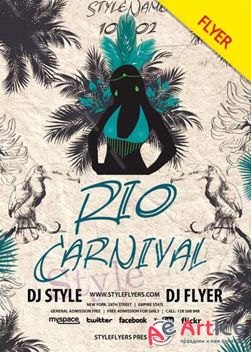 Rio Carnival 2018 V5 PSD Flyer Template
