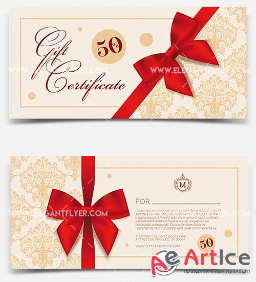 Gift Certificate V1 2018 PSD Template