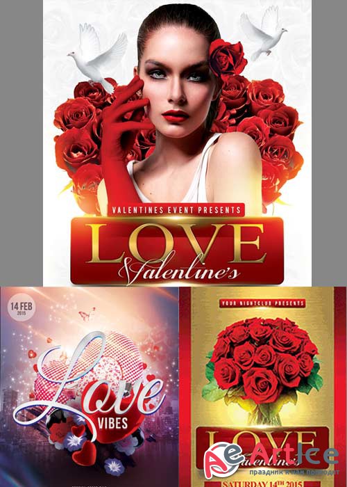 Valentines Day 3in1 V2 2018 Flyer Template