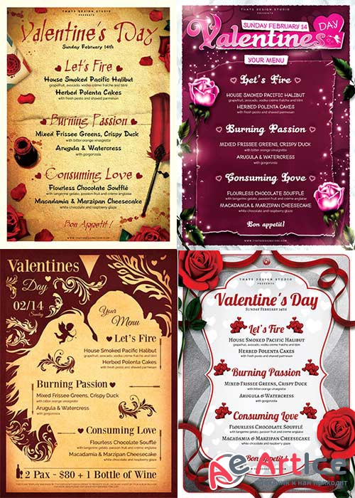 Valentines Day 4in1 V1 2018 Flyer Template