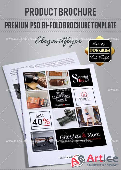 Product Brochure V1 2018 Premium Bi-Fold PSD Brochure Template