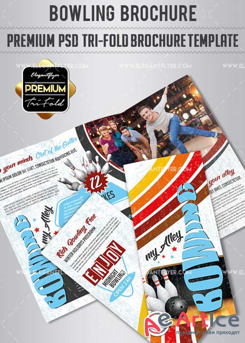 Bowling V1 2018 Premium Tri-Fold PSD Brochure Template