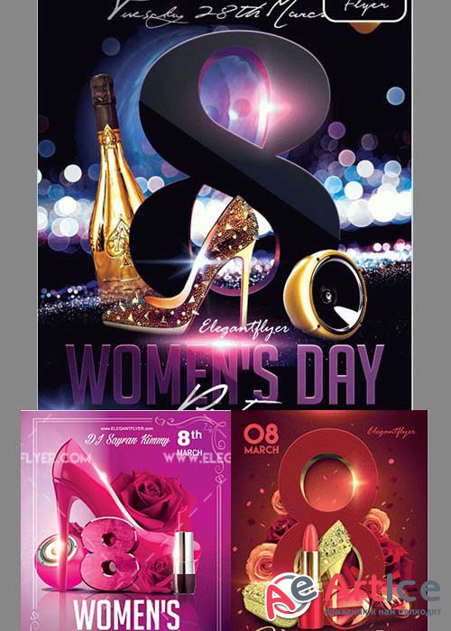 Womens Day Party 3in1 V1 2018 Flyer Template
