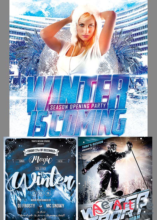 Winter Party Flyer 3in1 V3 Template