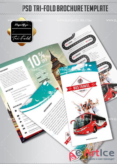Bus Travel V1 2018 Tri-Fold PSD Brochure Template