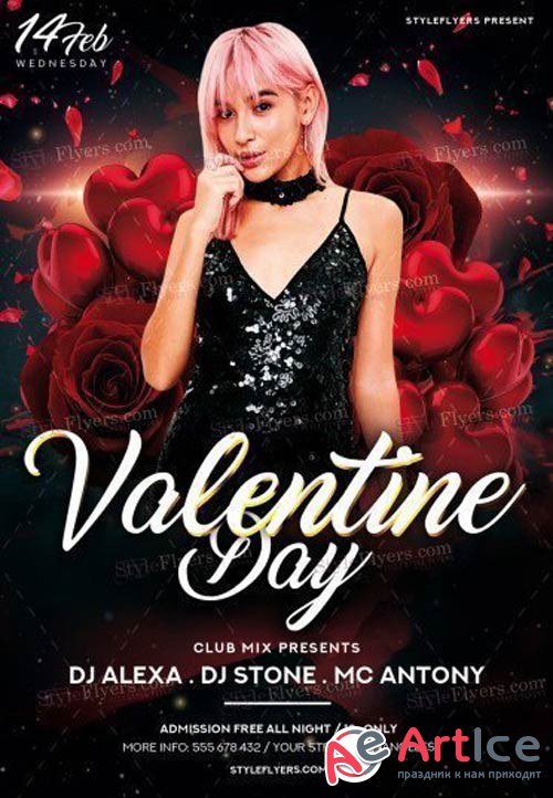 Valentine Day V28 2018 PSD Flyer Template