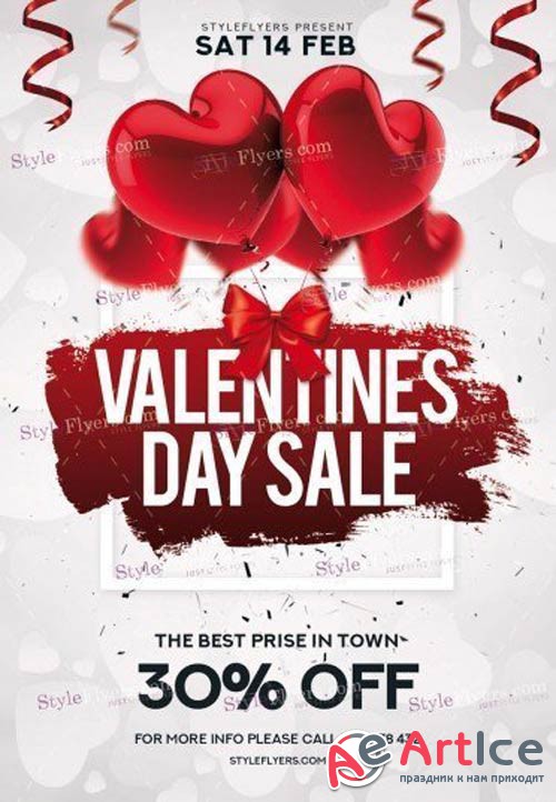 Valentines Day Sale V29 2018 PSD Flyer Template