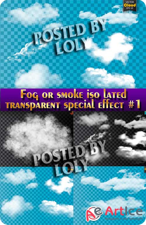 Fog or smoke iso lated transparent special effect #1 - Stock Vector
