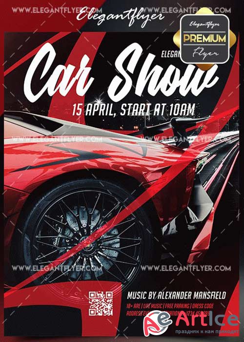 Car Show V2 2018 Flyer PSD Template + Facebook Cover