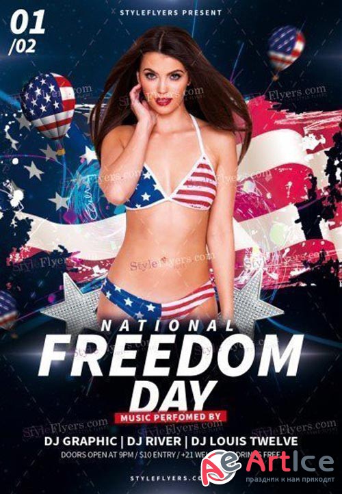 National Freedom Day V4 2018 PSD Flyer Template