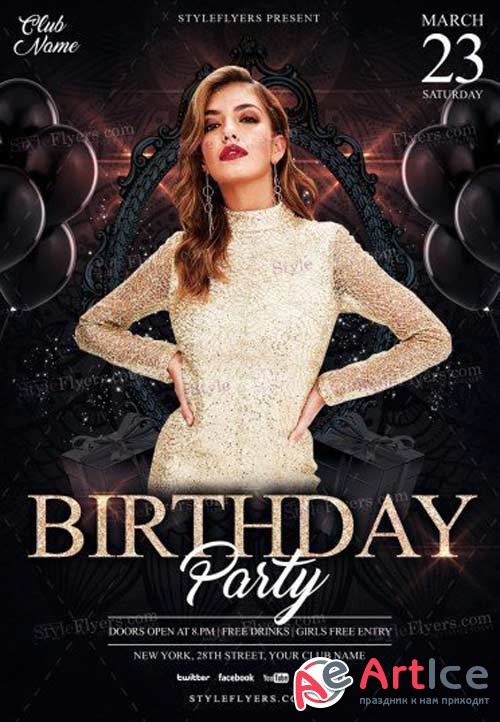Birthday Party V3 2018 PSD Flyer Template